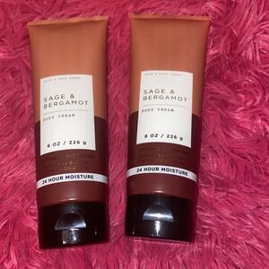 BATH & BODY WORKS SAGE BERGAMOT ULTIMATE HYDRATION BODY‎ CREAM 8 OZ 2x